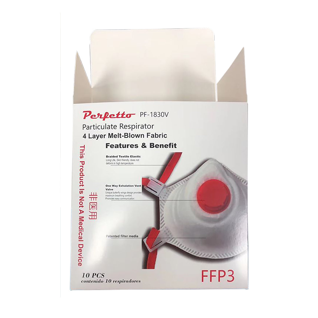 Particulate Respirator - 4 Layer Melt-Blown Fabric FFP3 Mask - 10 PIECES / 1 BOX